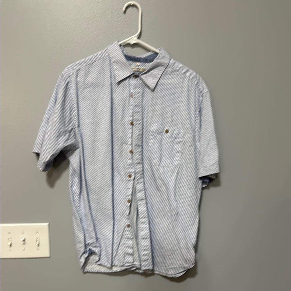 Classic Blue Striped Men's Button Down Shirt